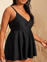 Women's Swimwear Tankini 2 Piece Plus Size Swimsuit Open Back for Big Busts Pure Color Black Camisole Strap Bathing Suits New Vacation Fashion / Modern / Padded Bras